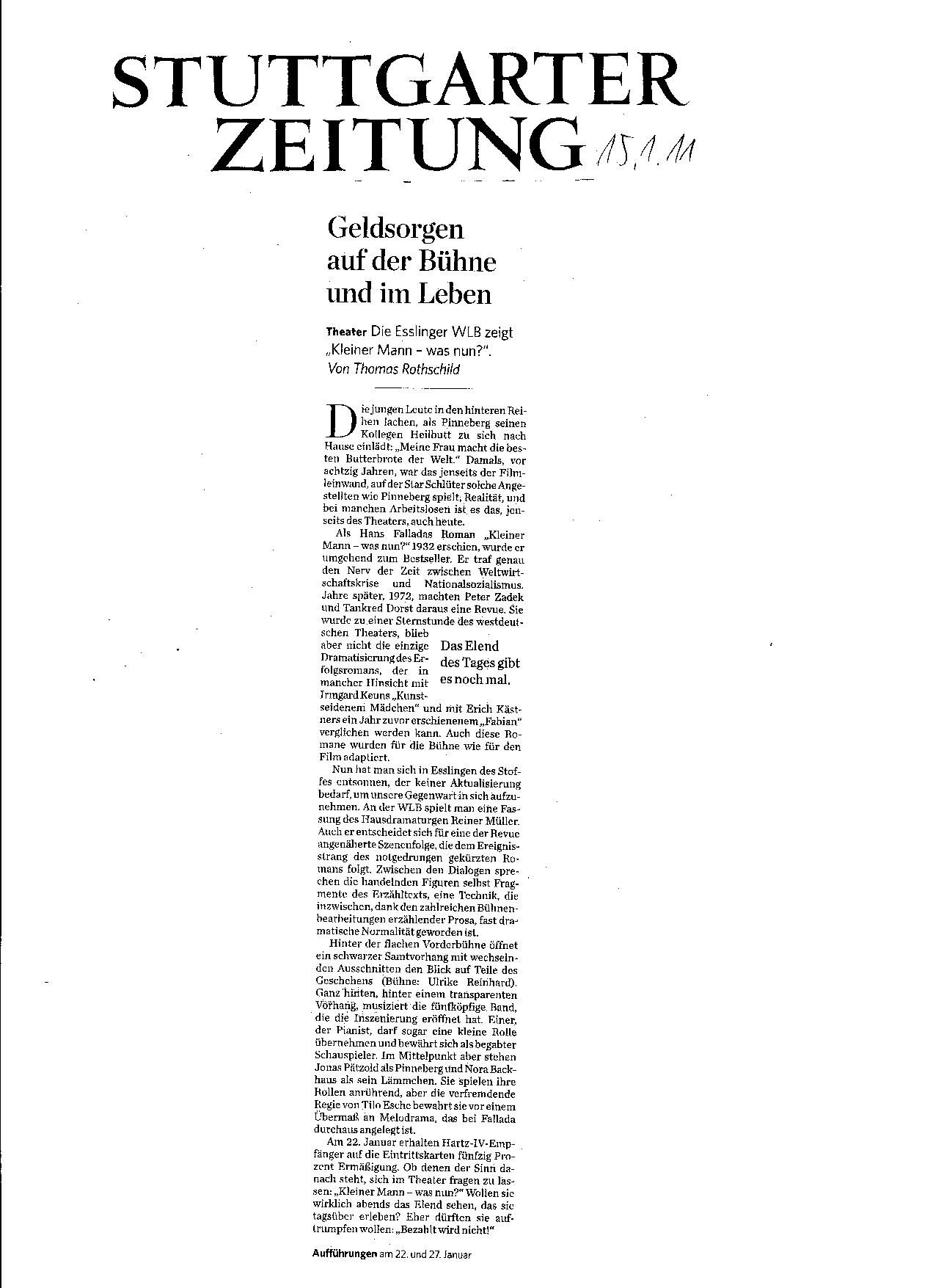 Kritik Stuttgarter Zeitung